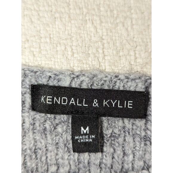 Kendall & Kylie Heather Gray Cropped Knit Sweater Scoop Neck Size Medium - Picture 5 of 9